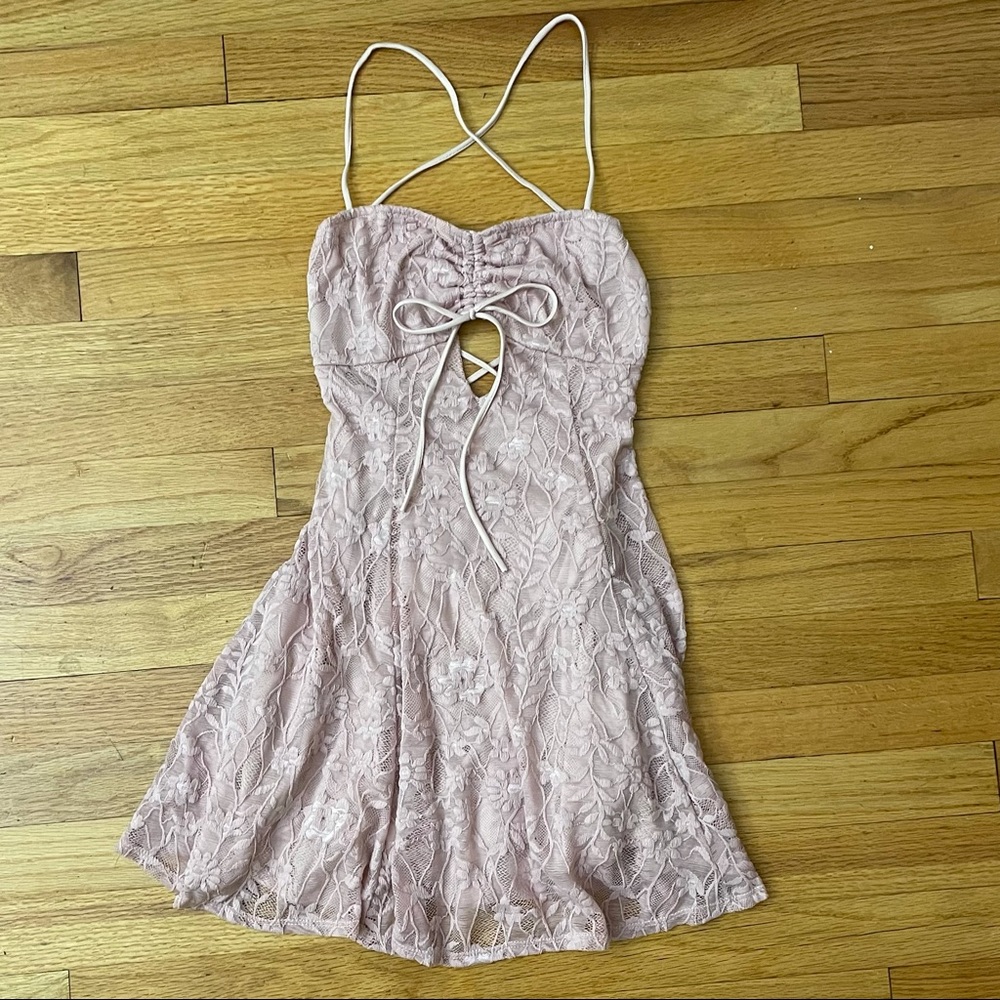 Pink lace dress